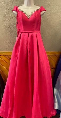 Style 8057 Clarisse Pink Size 2 Jewelled Jersey Pageant Ball gown on Queenly