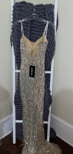 Sherri Hill Nude Size 8 Black Tie Spaghetti Strap Fully Beaded Prom Side slit Dress on Queenly