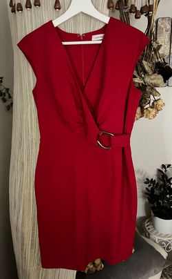 Calvin Klein Red Size 8 Sorority Rush Cocktail Dress on Queenly