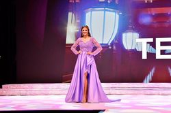 Custom Purple Size 6 Prom Long Sleeve Floor Length Free Shipping A-line Dress on Queenly