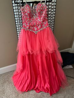 Party Time Formals Pink Size 4 Strapless Prom Pageant Train Dress on Queenly