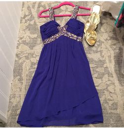 Cache Purple Size 0 Plunge Jersey Gala Cocktail Dress on Queenly