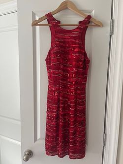 Scala Red Size 4 Jersey Mini Cocktail Dress on Queenly