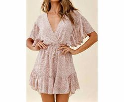 Style 1-1104653351-3236 MACARON Pink Size 4 Sleeves Sorority Rush Keyhole Summer Cocktail Dress on Queenly