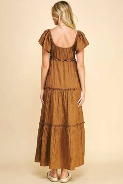 Style 1-1238462637-3014 PINCH Brown Size 8 Free Shipping Polyester Sleeves A-line Dress on Queenly