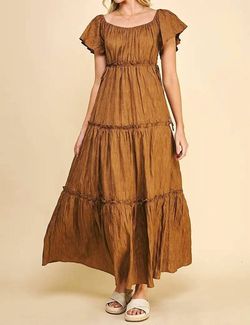 Style 1-1238462637-3472 PINCH Brown Size 4 Polyester Tall Height A-line Dress on Queenly