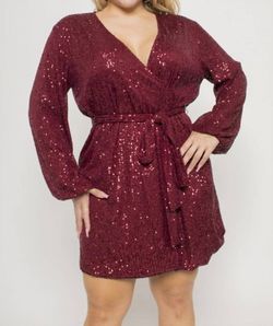 Style 1-1771701398-3989 Curve Market Red Size 28 Mini Sequined Wedding Guest Cocktail Dress on Queenly