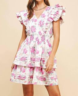 Style 1-1867022555-3014 PINCH Multicolor Size 8 Floral Sorority Rush Mini Print Cocktail Dress on Queenly