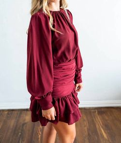 Style 1-1926577660-2696 TCEC Red Size 12 Burgundy Mini Sleeves Cocktail Dress on Queenly