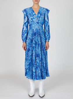 Style 1-2023866207-1498 Derek Lam 10 Crosby Blue Size 4 Sleeves V Neck A-line Cocktail Dress on Queenly