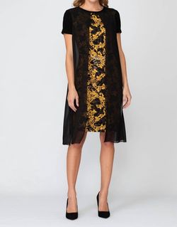 Style 1-2206110230-2168 Joseph Ribkoff Black Size 8 Sleeves Belt Cocktail Dress on Queenly