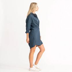 Style 1-2386031226-3236 KERRI ROSENTHAL Blue Size 4 Fitted Mini High Neck Sleeves Sorority Cocktail Dress on Queenly