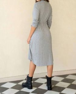 Style 1-2466248545-3236 Venti6 Grey Size 4 Long Sleeve Tall Height Cocktail Dress on Queenly