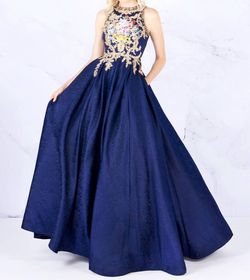 Style 1-3374297808-1901 MAC DUGGAL Blue Size 6 Keyhole Floor Length Ball gown on Queenly