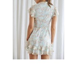 Style 1-3985502552-3011 Saints + Secrets Multicolor Size 8 Floral Tall Height Sorority Cap Sleeve Cocktail Dress on Queenly