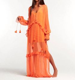 Style 1-479432782-2791 Par & Escala Orange Size 12 Floor Length Par And Escala Long Sleeve Straight Dress on Queenly