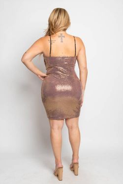 Style 1-516626682-3952 Bluebell Gold Size 24 Tall Height Mini Shiny Cocktail Dress on Queenly