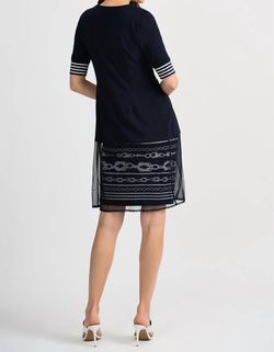 Style 1-660518843-1498 Joseph Ribkoff Blue Size 4 Sorority Rush Free Shipping Polyester Cocktail Dress on Queenly