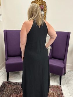 Style 1-1094419100-1474 BE Stage Black Size 28 Tall Height Halter Cocktail Dress on Queenly