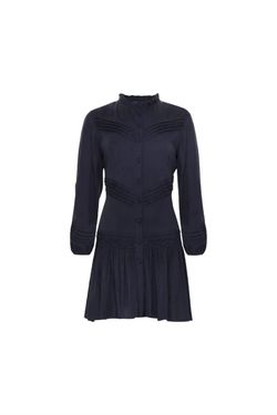 Style 1-1256066195-3855 Anna Cate Blue Size 0 Tall Height Navy Sleeves Cocktail Dress on Queenly