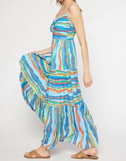 Style 1-1691507366-3471 entro Multicolor Size 4 Polyester Spaghetti Strap A-line Straight Dress on Queenly