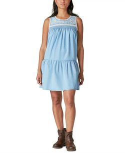 Style 1-2670791899-3014 LUCKY BRAND Blue Size 8 Mini Cocktail Dress on Queenly