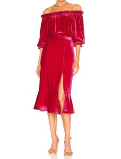 Style 1-2699223321-1498 SALONI Red Size 4 Spandex Magenta Tall Height Cocktail Dress on Queenly