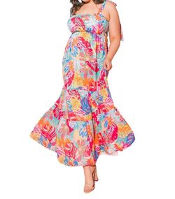 Style 1-2708800724-1465 CURVY GIRL Multicolor Size 28 Square Neck Polyester Plus Size Straight Dress on Queenly