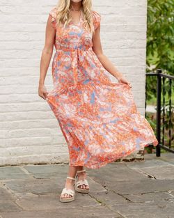 Style 1-2918643430-3011 Joy Joy Orange Size 8 Tall Height Free Shipping Floral Straight Dress on Queenly