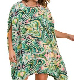 Style 1-3001741395-3796 CURVY GIRL Green Size 16 Tall Height Print Free Shipping Cocktail Dress on Queenly