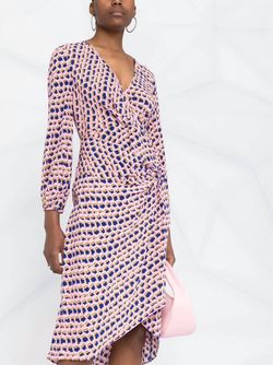 Style 1-3056163397-1498 Diane von Furstenberg Pink Size 4 Free Shipping Tall Height Pattern Cocktail Dress on Queenly