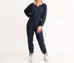 Style 1-3261232831-2901 KERRI ROSENTHAL Blue Size 8 Sleeves Pockets Tall Height Jumpsuit Dress on Queenly