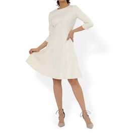 Style 1-3296550896-2901 leota White Size 8 Jersey Free Shipping Engagement Cocktail Dress on Queenly