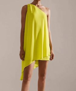 Style 1-3561840681-3903 krisa Yellow Size 0 One Shoulder Mini Cocktail Dress on Queenly