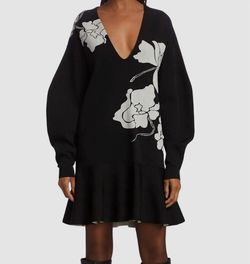 Style 1-3647594092-3855 TANYA TAYLOR Black Size 0 Sleeves V Neck Tall Height Cocktail Dress on Queenly
