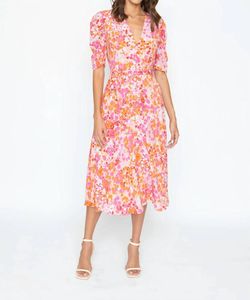 Style 1-386292791-3471 CABALLERO Pink Size 4 Print Sleeves Belt Tall Height Cocktail Dress on Queenly