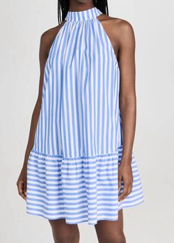 Style 1-3893619649-3236 STAUD Blue Size 4 Mini Sorority Rush Free Shipping High Neck Cocktail Dress on Queenly