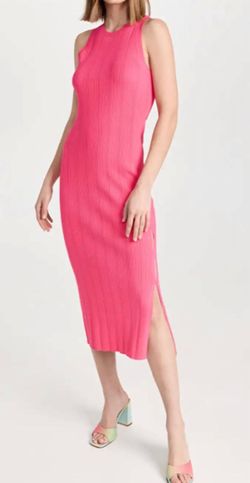 Style 1-3898390415-3236 FRAME Pink Size 4 Black Tie Side Slit Tall Height Spandex Cocktail Dress on Queenly