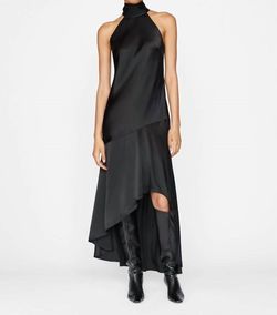 Style 1-4236427324-3855 FRAME Black Size 0 Silk Halter Cocktail Dress on Queenly
