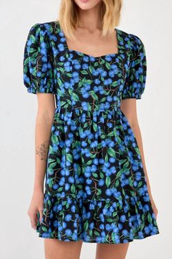 Style 1-4248470271-3011 English Factory Blue Size 8 Floral Mini Cocktail Dress on Queenly