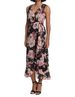 Style 1-4293337482-98 LONDON TIMES Multicolor Size 10 Ruffles Polyester Floral Cocktail Dress on Queenly