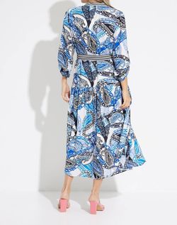 Style 1-515631445-1498 Joseph Ribkoff Blue Size 4 Print Tall Height Cocktail Dress on Queenly
