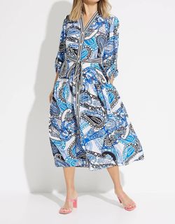 Style 1-515631445-1498 Joseph Ribkoff Blue Size 4 Free Shipping Print Cocktail Dress on Queenly