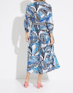Style 1-515631445-1901 Joseph Ribkoff Blue Size 6 Print Tall Height Cocktail Dress on Queenly