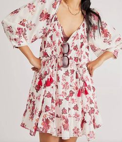 Style 1-529093786-3236 Free People White Size 4 Summer Ivory Tall Height Floral Sorority Cocktail Dress on Queenly