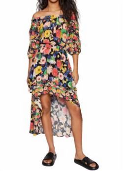 Style 1-548514391-3236 Desigual Multicolor Size 4 Floral High Low Cocktail Dress on Queenly