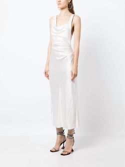 Style 1-810895955-3709 ACLER White Size 8 Satin Polyester Engagement Cocktail Dress on Queenly