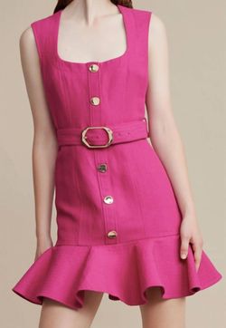 Style 1-871011107-3680 ACLER Pink Size 6 Belt Sorority Rush Cocktail Dress on Queenly