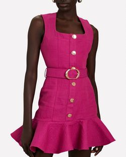 Style 1-871011107-3680 ACLER Pink Size 6 Mini Barbiecore Belt Cocktail Dress on Queenly