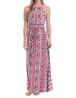 Style 1-873425285-98 LONDON TIMES Multicolor Size 10 Halter 1-873425285-98 Polyester Spandex Straight Dress on Queenly